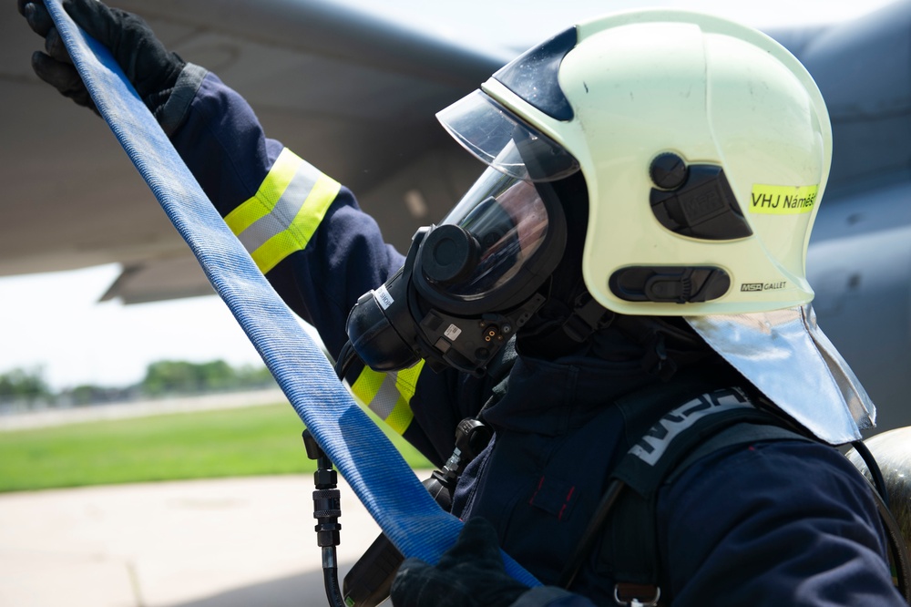 Czech Firefighters Train with 155th Air Refueling Wing