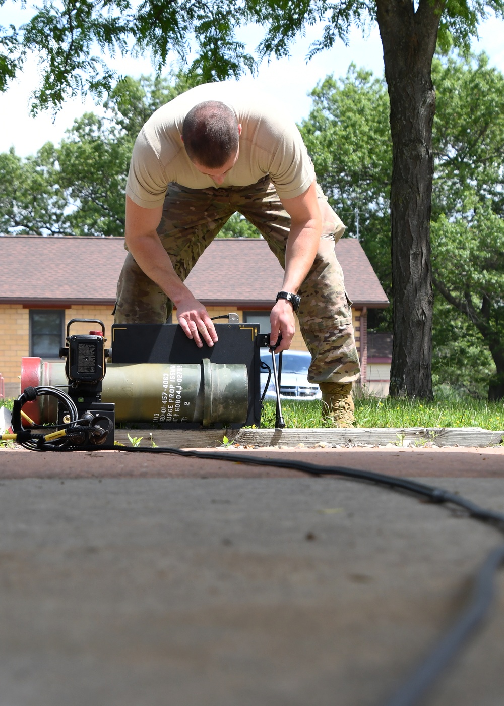 Explosive Ordnance Disposal technicians participate in a domestic operations round robin exercise