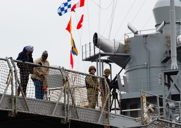 USS Mount Whitney Arrives At Naval Base Kiel-Tirpitzhafen