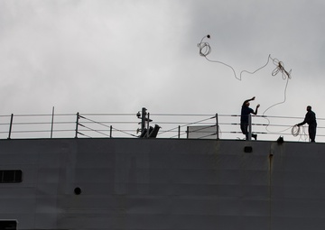 USS Mount Whitney Arrives At Naval Base Kiel-Tirpitzhafen