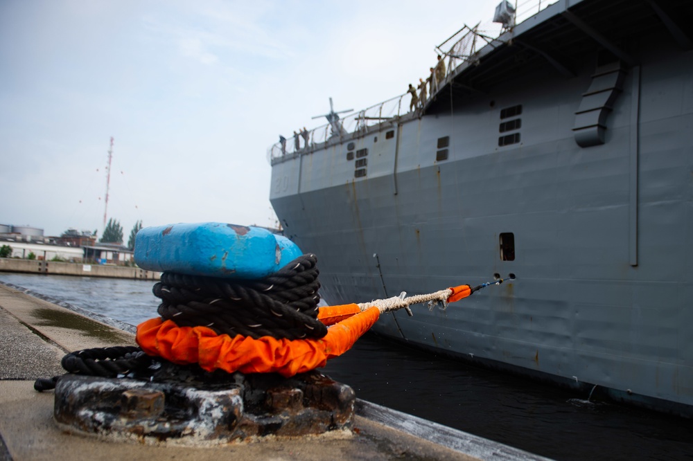 USS Mount Whitney Arrives At Naval Base Kiel-Tirpitzhafen