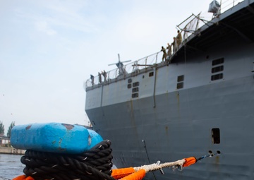 USS Mount Whitney Arrives At Naval Base Kiel-Tirpitzhafen