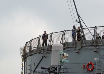 USS Mount Whitney Arrives At Naval Base Kiel-Tirpitzhafen