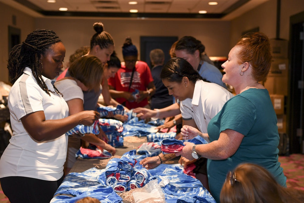 Family Support Leads Pack Swag Bags for Families