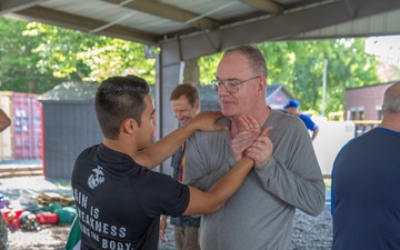Key Leaders and Educators learn Marine Corps Martial Arts at the Martial Arts Center of Excellence