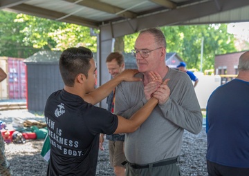 Key Leaders and Educators learn Marine Corps Martial Arts at the Martial Arts Center of Excellence