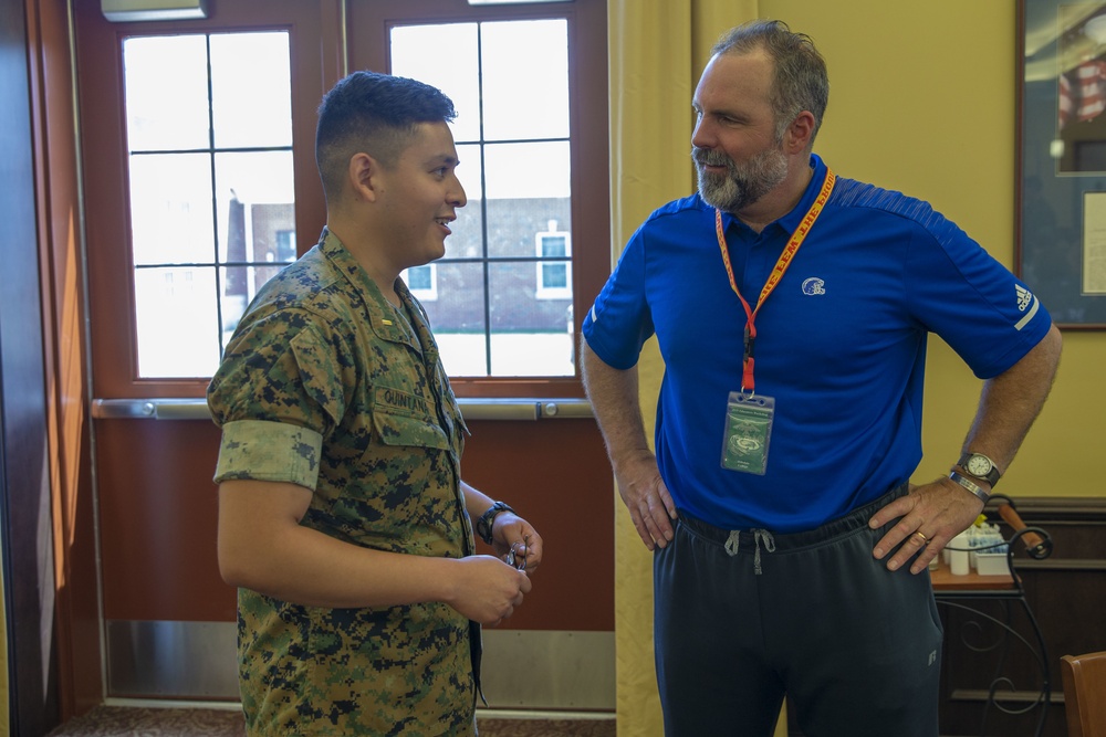 Key Leaders and Educators have lunch with the Lieutenants at The Basic School