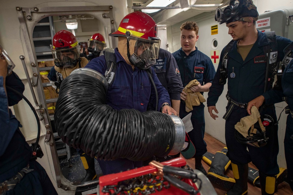 USS McCampbell damage control training drill