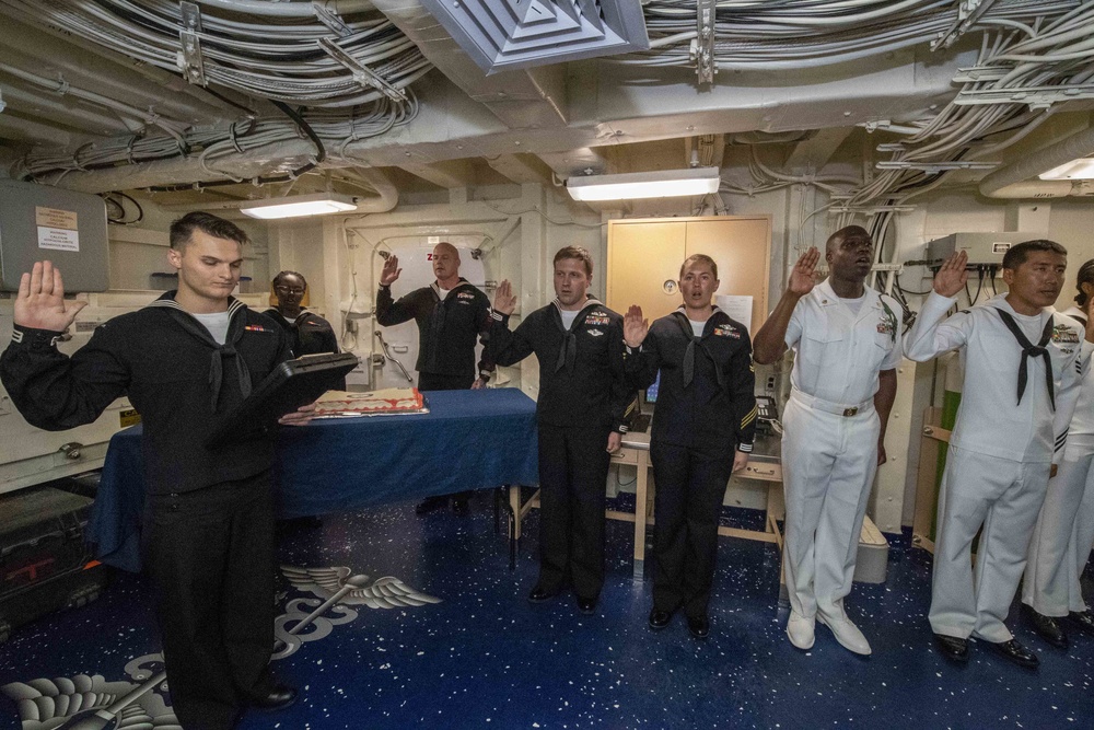 Hospital Corpsman Celebrate 121st Birthday Aboard USS John P. Murtha