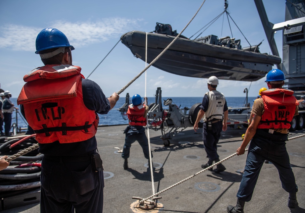 USS Harpers Ferry Conducts Boat Operations