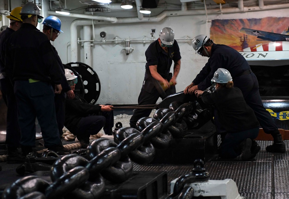 Nimitz Sailors Conduct Anchoring Exercise