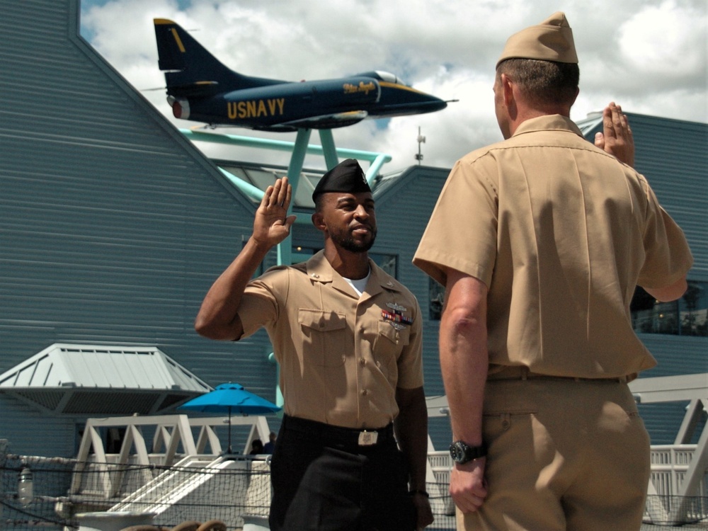 Naval Museum hosts a re-enlistment ceremony