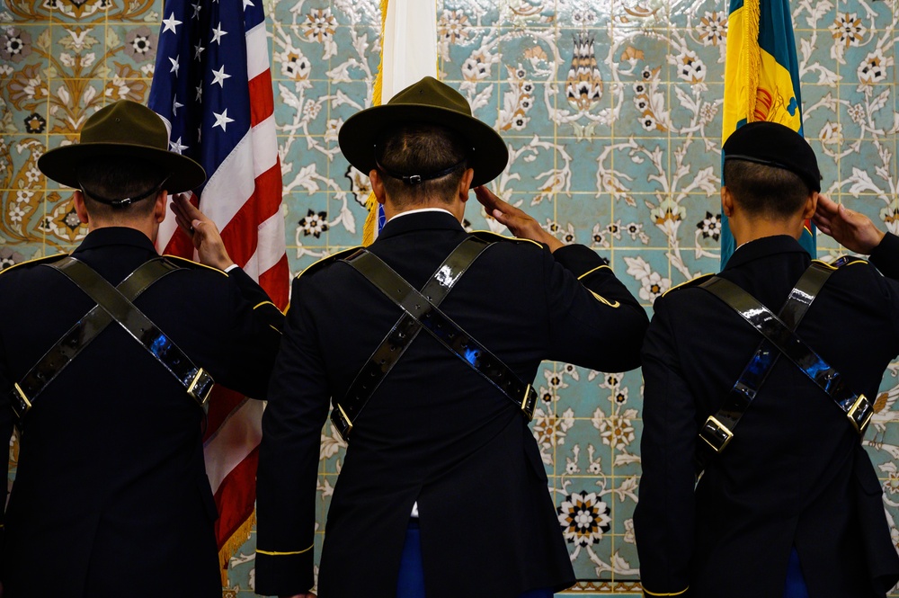 Monterey-based Soldiers celebrate Army birthday, cut cake, dance