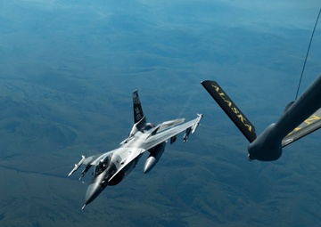 Red Flag-Alaska 19-2 KC-135 Aerial Refuels 18th AGRS F-16s