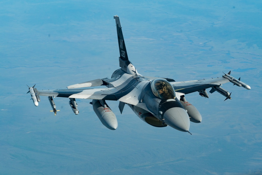 Red Flag-Alaska 19-2 KC-135 Aerial Refuels 18th AGRS F-16s