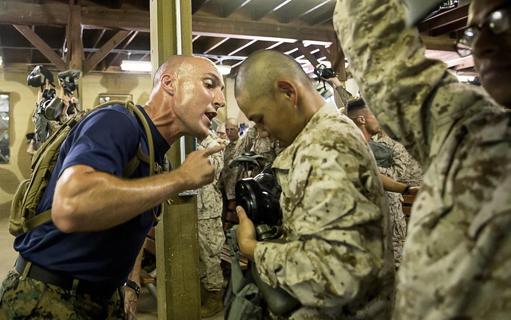 Kilo Company recruits practice CBRN defense