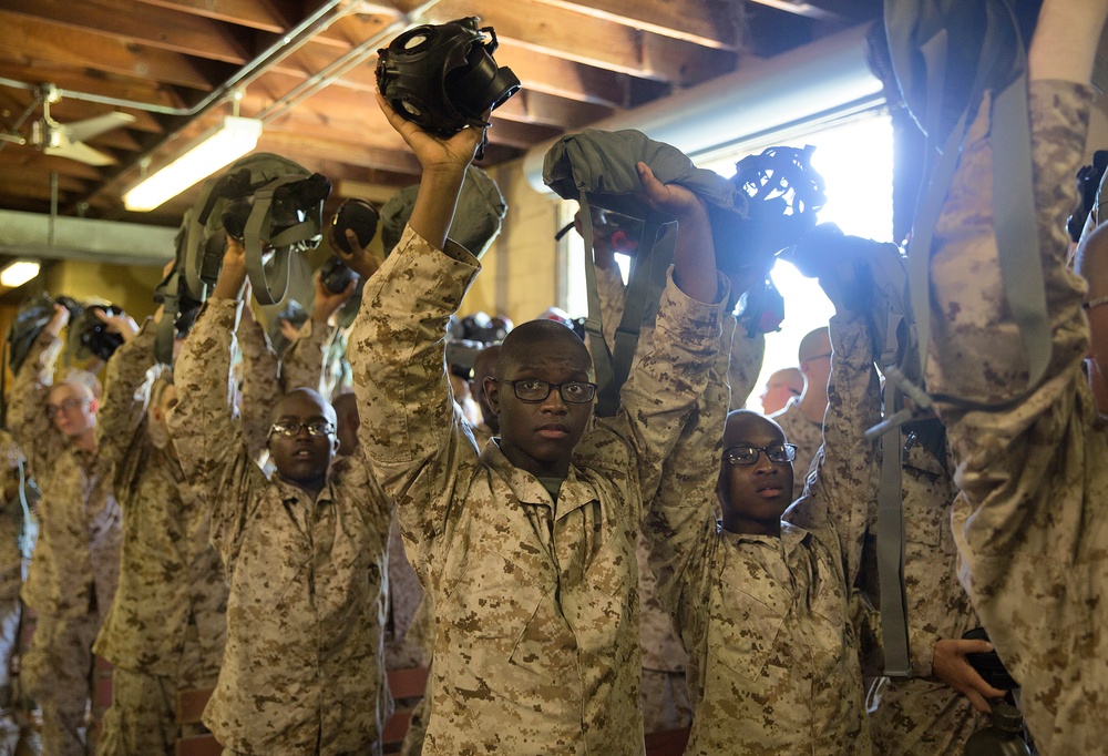 Kilo Company recruits practice CBRN defense