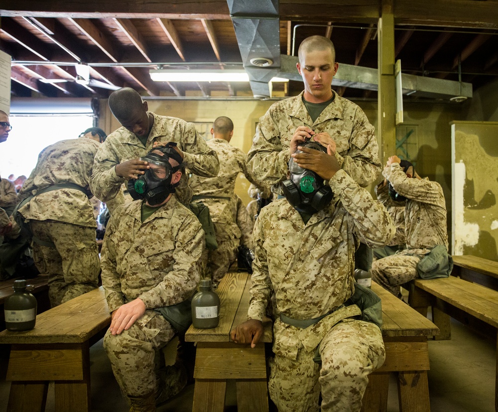 Kilo Company recruits practice CBRN defense