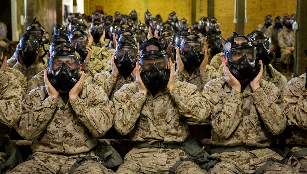 Kilo Company recruits practice CBRN defense