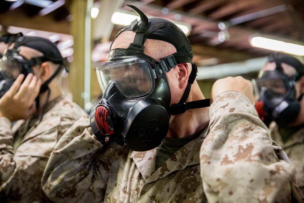 Kilo Company recruits practice CBRN defense