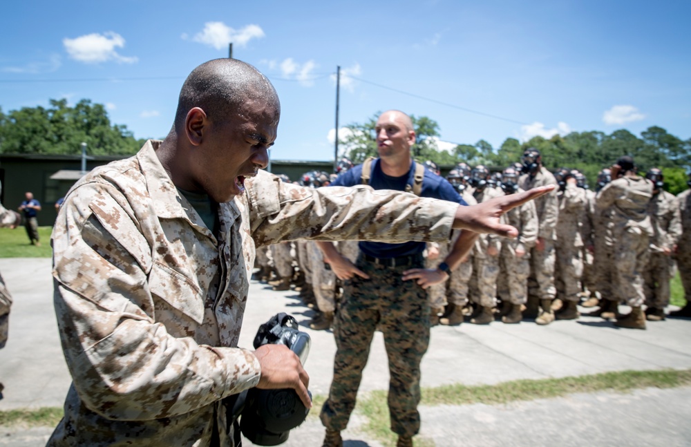 Kilo Company recruits practice CBRN defense