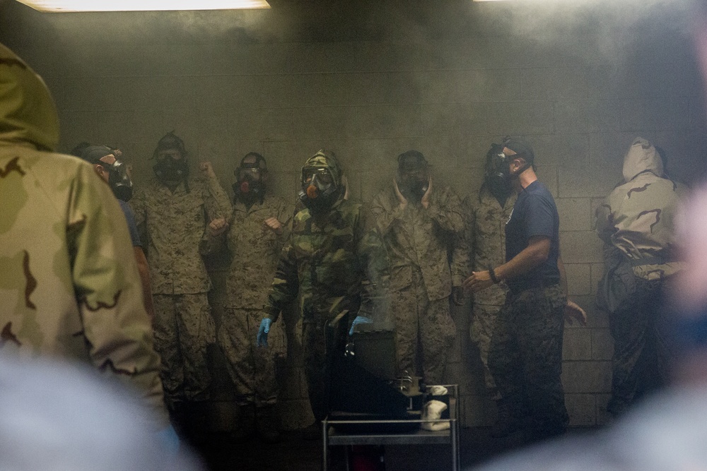 Kilo Company recruits practice CBRN defense