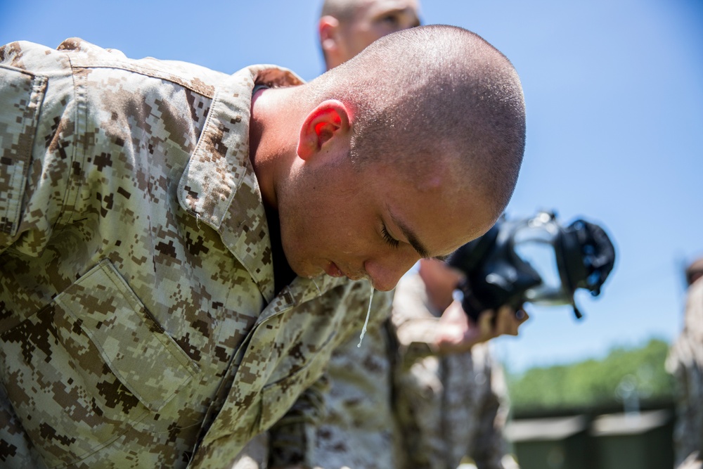 Kilo Company recruits practice CBRN defense