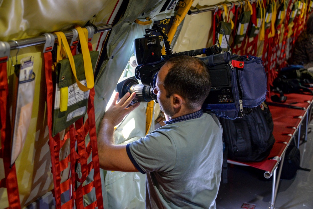 Bulgarian media flies on United States KC-135R Stratotanker