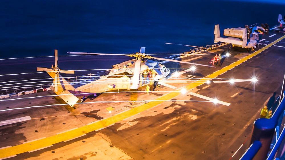 USS Boxer Night Flight Operations