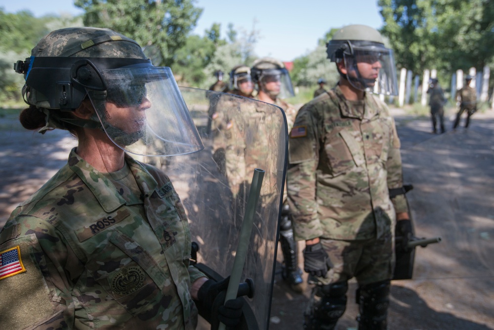 Crowd control training at Steppe Eagle 19