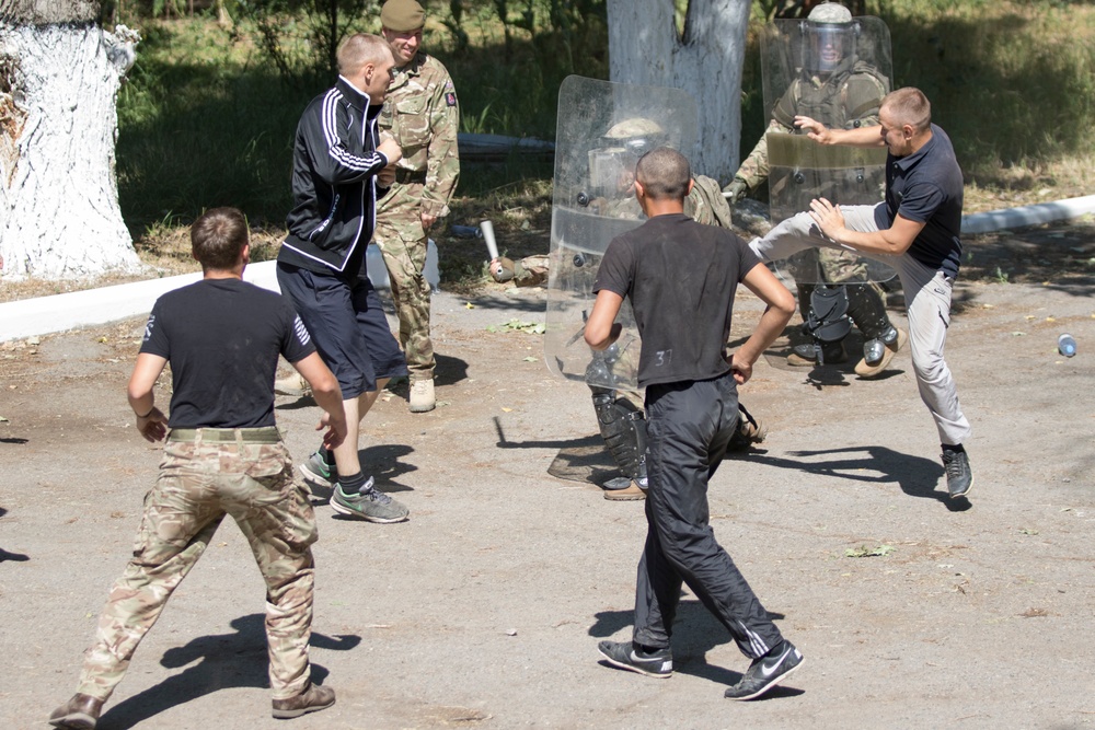 Crowd control training at Steppe Eagle 19