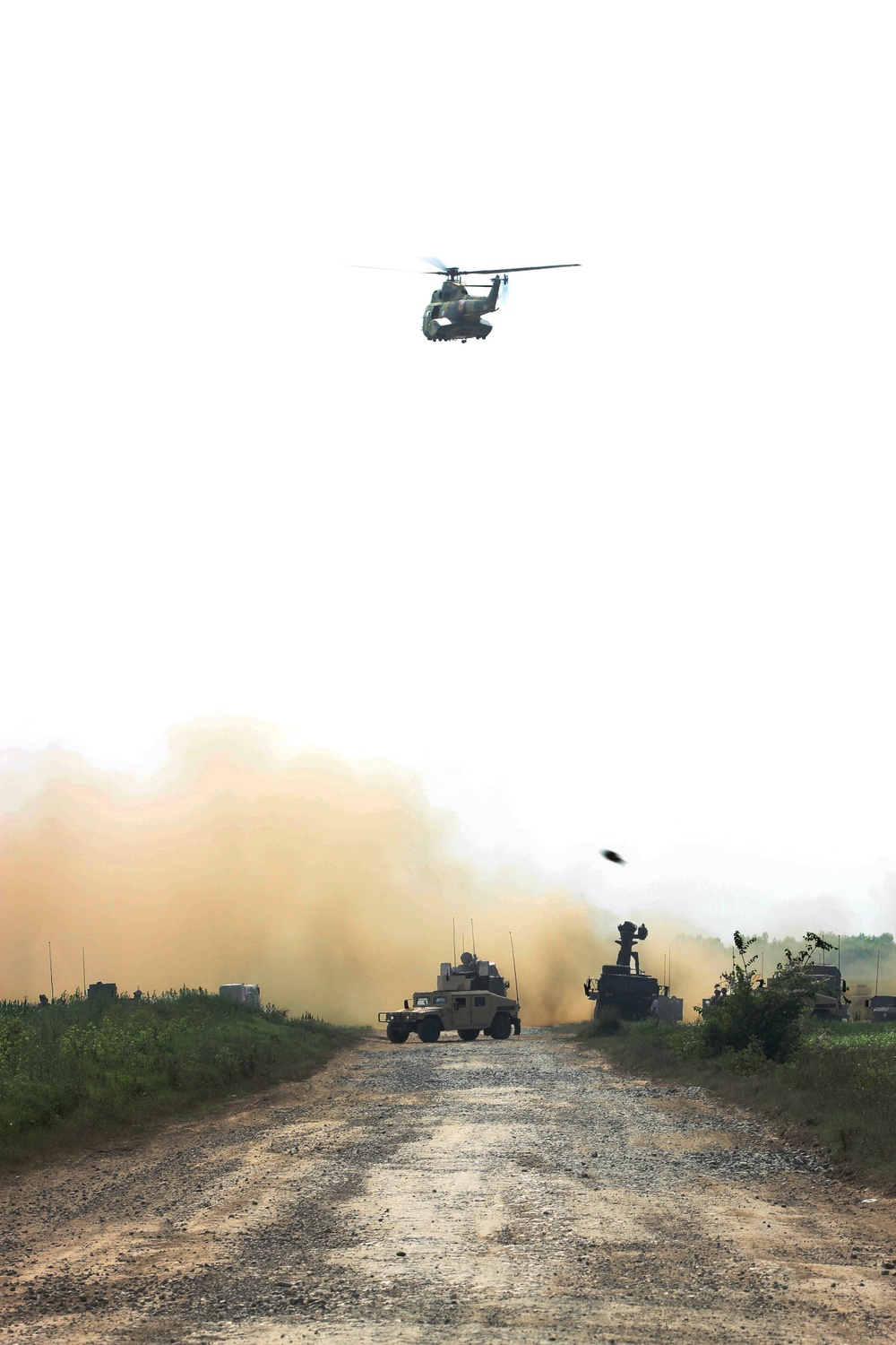 Multinational traffic control point during Saber Guardian 19