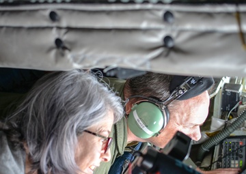 Bulgarian media flies on United States KC-135R Stratotanker