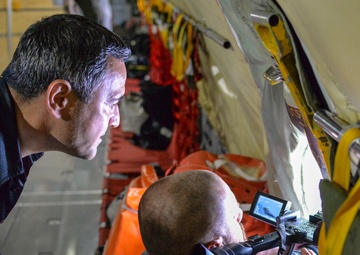 Bulgarian media flies on United States KC-135R Stratotanker