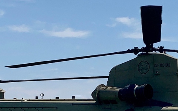 Soldiers prepare raft to be sling loaded