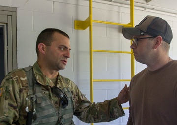 Soldiers from the 414th Civil Affairs Battalion Train at Camp Grayling