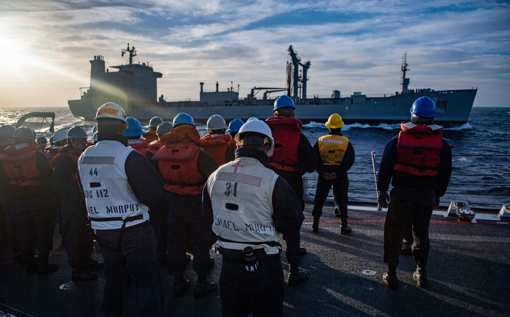 USS Michael Murphy and CNS Araucano Replenishment-at-Sea