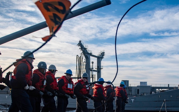 USS Michael Murphy and CNS Araucano Replenishment-at-Sea