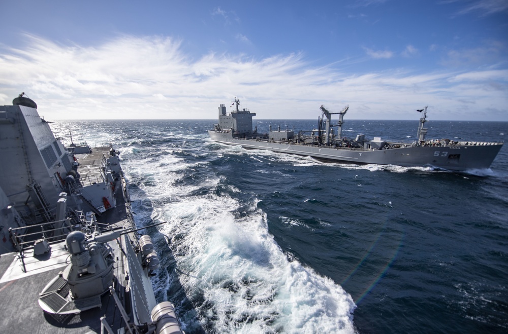 USS Michael Murphy and CNS Araucano Replenishment-at-Sea