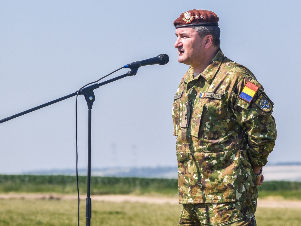 Maj. Gen. Daniel Petrescu gives speech for exercise Saber Guardian 2019