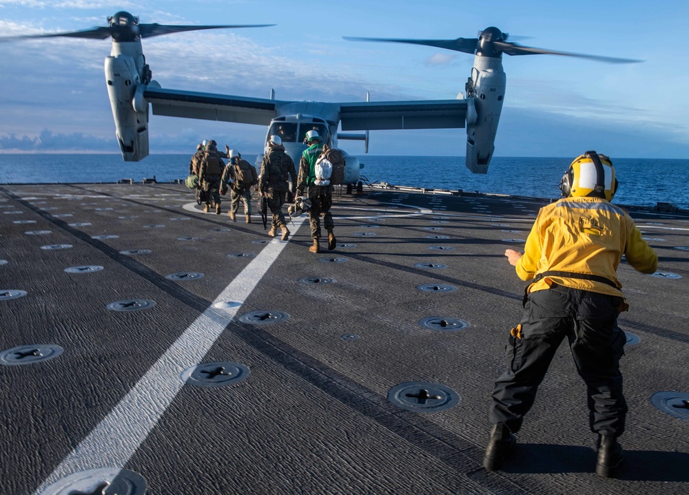 USS Harpers Ferry Conducts Flight Quarters