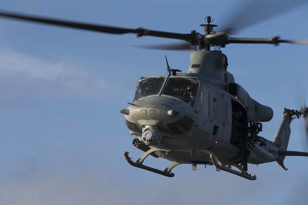 31st MEU helicopters take flight aboard USS Green Bay, underway in the East China Sea