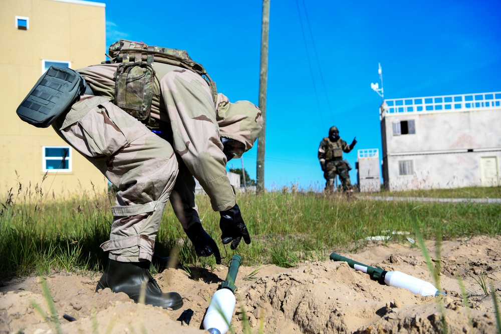 Airmen decontaminate ordnance during chemical operations exercise