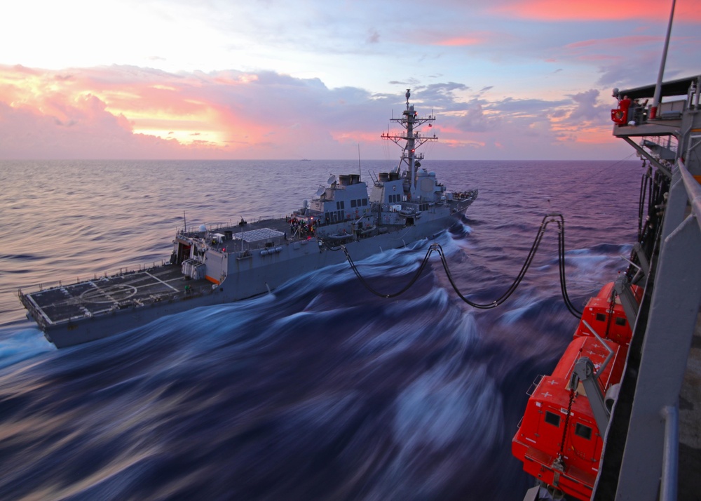 USS McCampbell (DDG 85) Conducts Replenishment at Sea