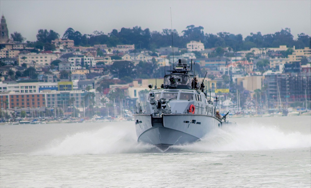 CRS 3 Mark VI Patrol Boats underway during Unit Level Training