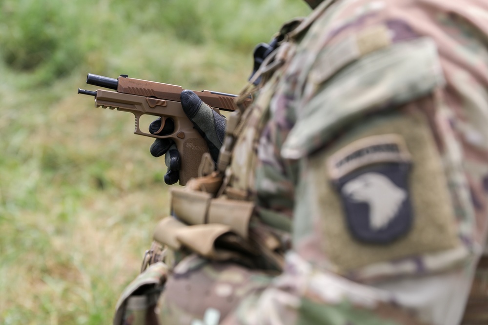 Task Force Carentan conducts pistol marksmanship training