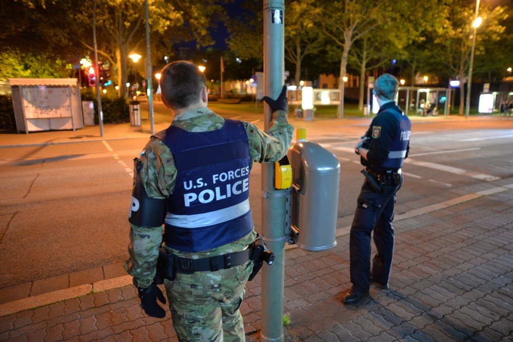 136 SFS Airman patrols German streets