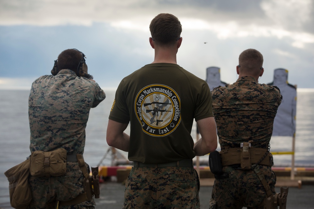 31st MEU Marines qualify with M9A1 9mm service pistol