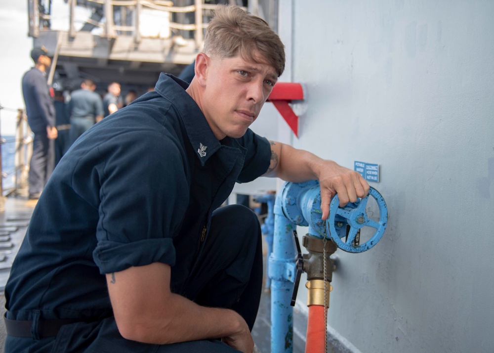 Fresh Water Wash Down Aboard USS Chancellorsville