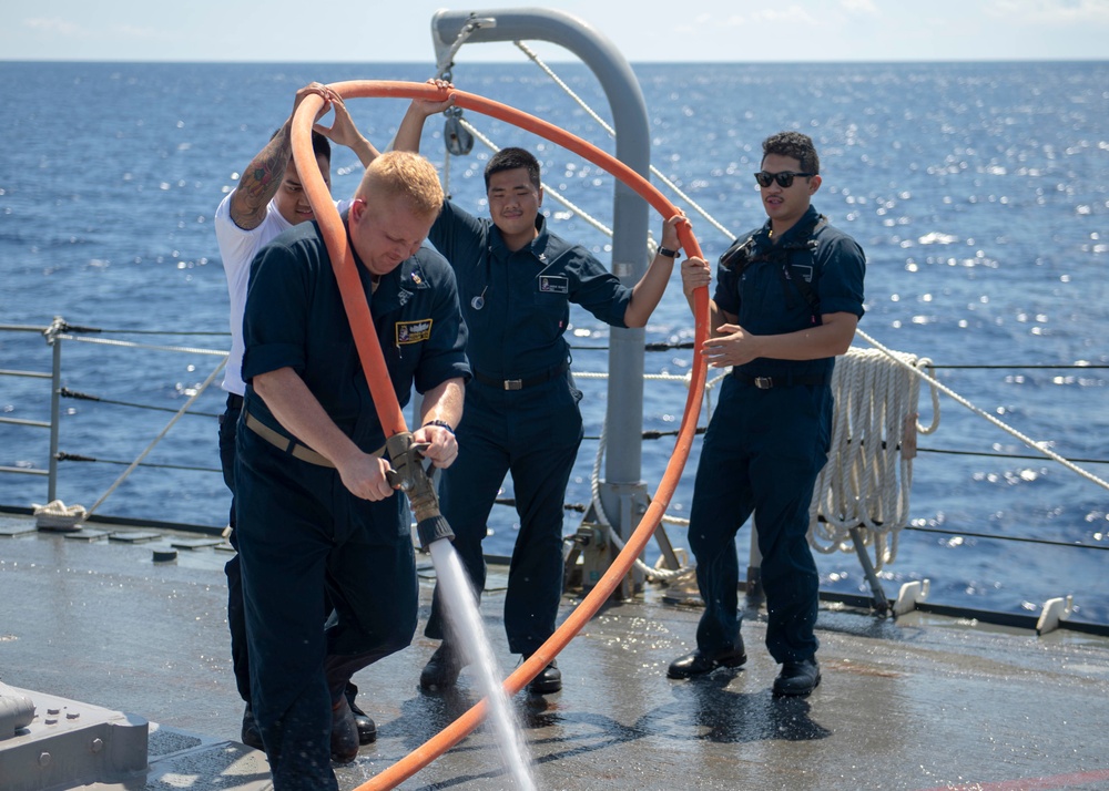 Fresh Water Wash Down Aboard USS Chancellorsville